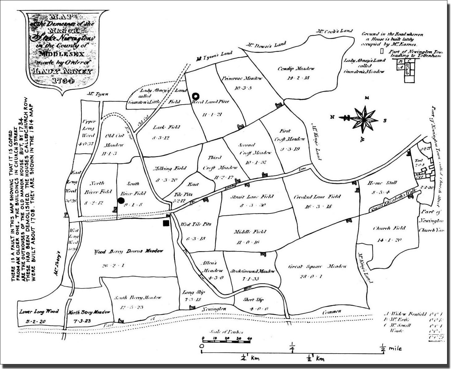 1734 Map of the Manor