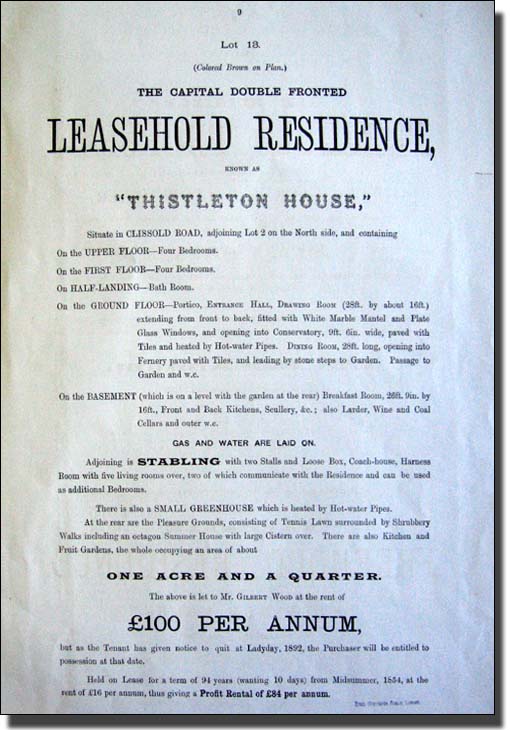 The History of The Willows Estate,18231891